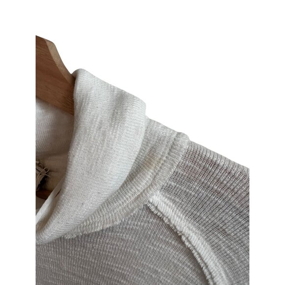 We The Free by Free People White High-Low Mock Neck Sweater Top Women's Size M - Picture 3 of 7